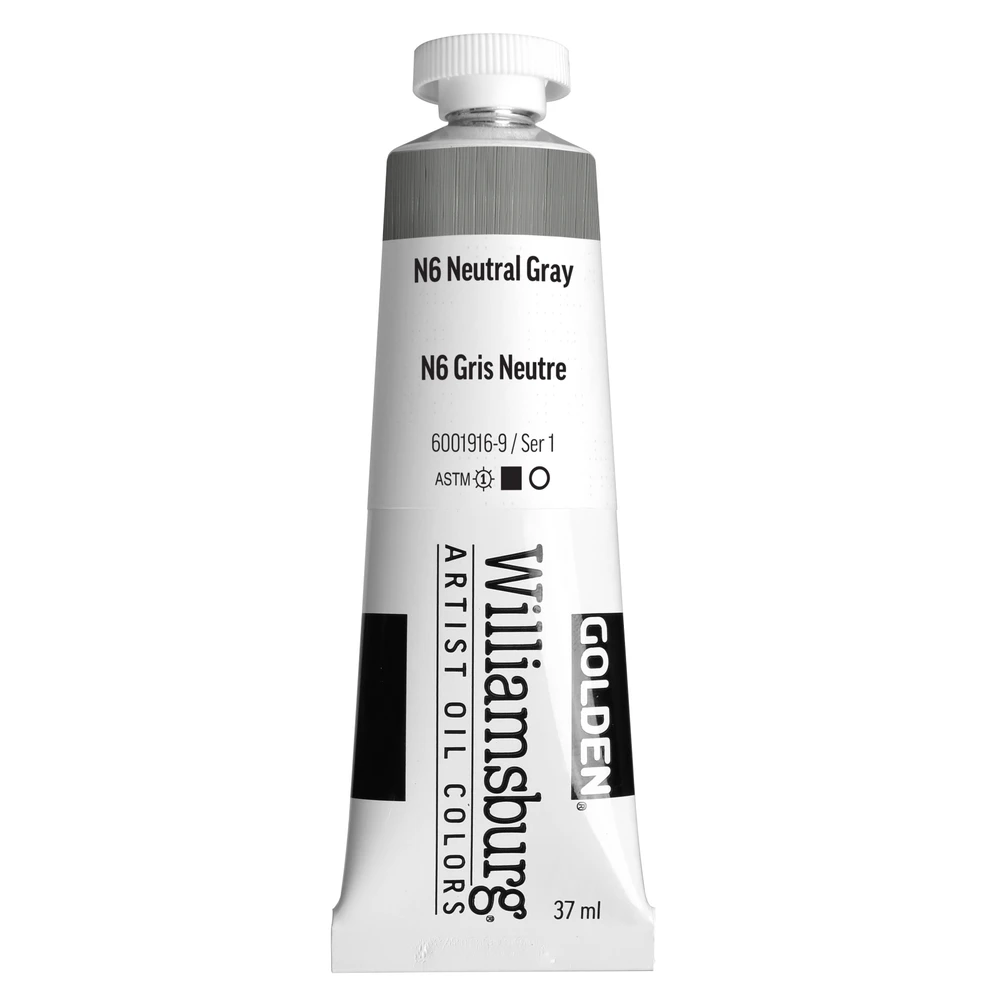 Williamsburg Artist Oil Colors - N6 Neutral Gray - 37 ml tube - 037-ml-tubes