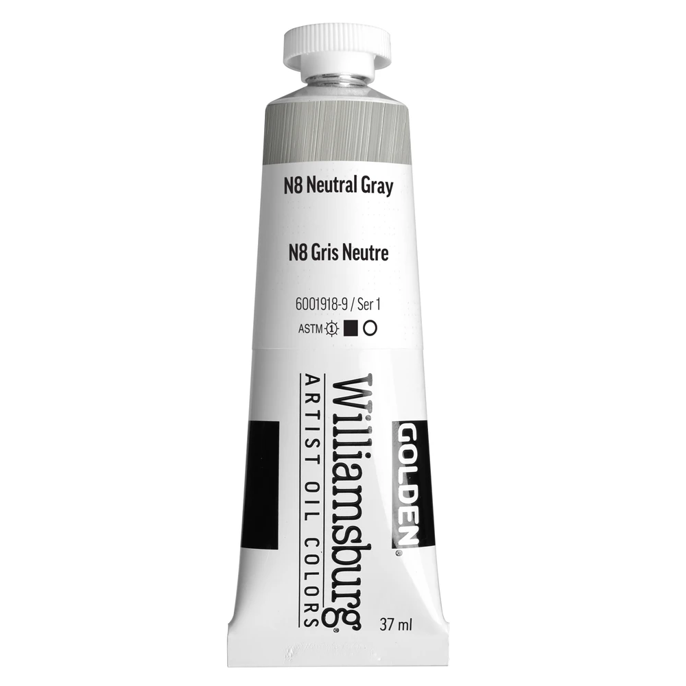 Williamsburg Artist Oil Colors - N8 Neutral Gray - 37 ml tube - 037-ml-tubes