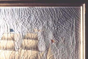 4. Classic stretching tension crack patterns on 19th century painting.