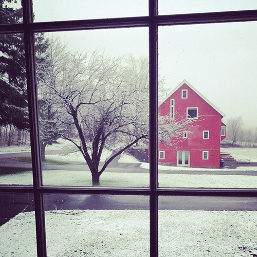 The first snowfall of the season.