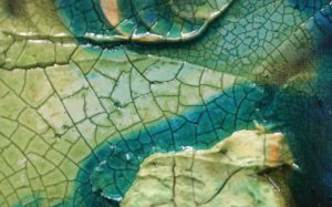 Detail of a cracked painting section of GOLDEN Crackle Paste. img_7912