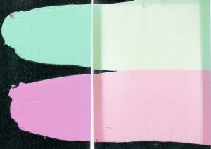 Image 9. Flake White Safflower chalking in QUV