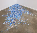 this body,  the same weight of disappearance,  same weight of fortune,  Site specific,  varied dimensions,  Acrylic on paper