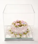 6″ x 6″ x 6″, Acrylic Paint,  Wood,  Pearls,  Glass Beads