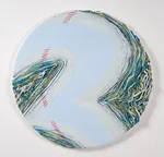 24″ x 23″ x 3″, Sculpted oil on panel , [sold]