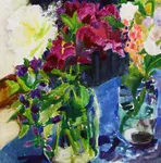 Lara Scott, oil on board,  12″ x 12″, $350