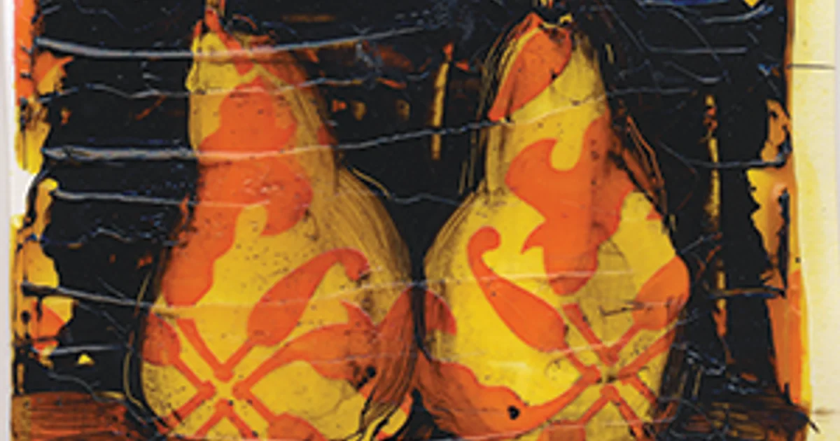 Subtractive Pear Stencil with OPEN Acrylics