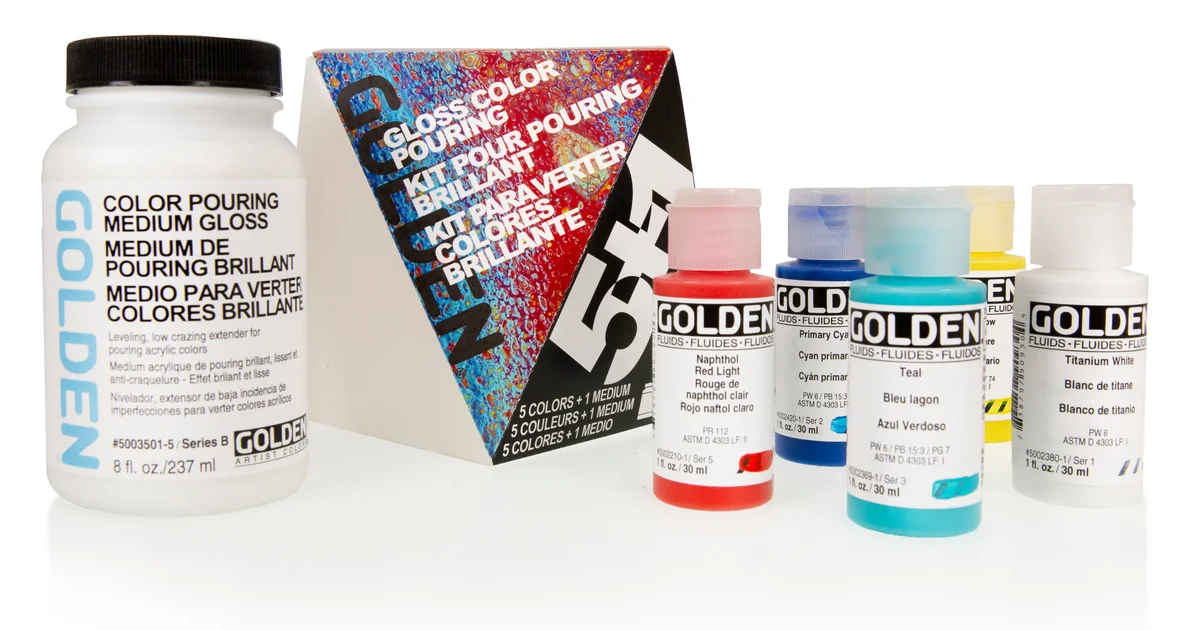 GOLDEN Launches Two New Color Pouring Medium Sets- Gloss and Matte